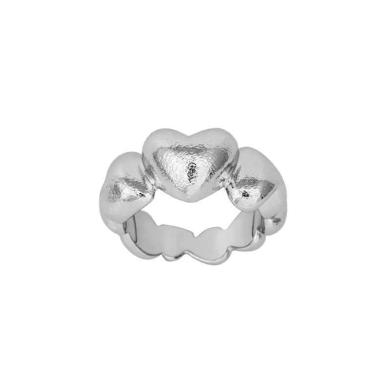 Shape Sølv Rhodineret Hjertering - 112-000, Str. 54