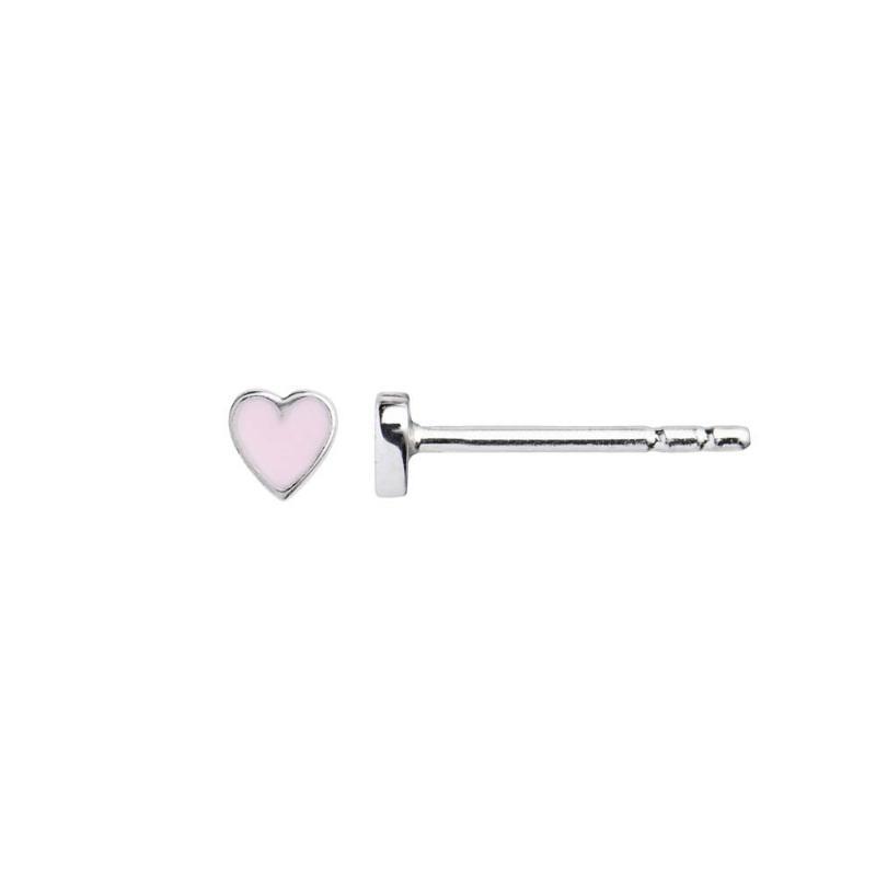 Stine A Petit Love Heart øreringe - Lys pink
