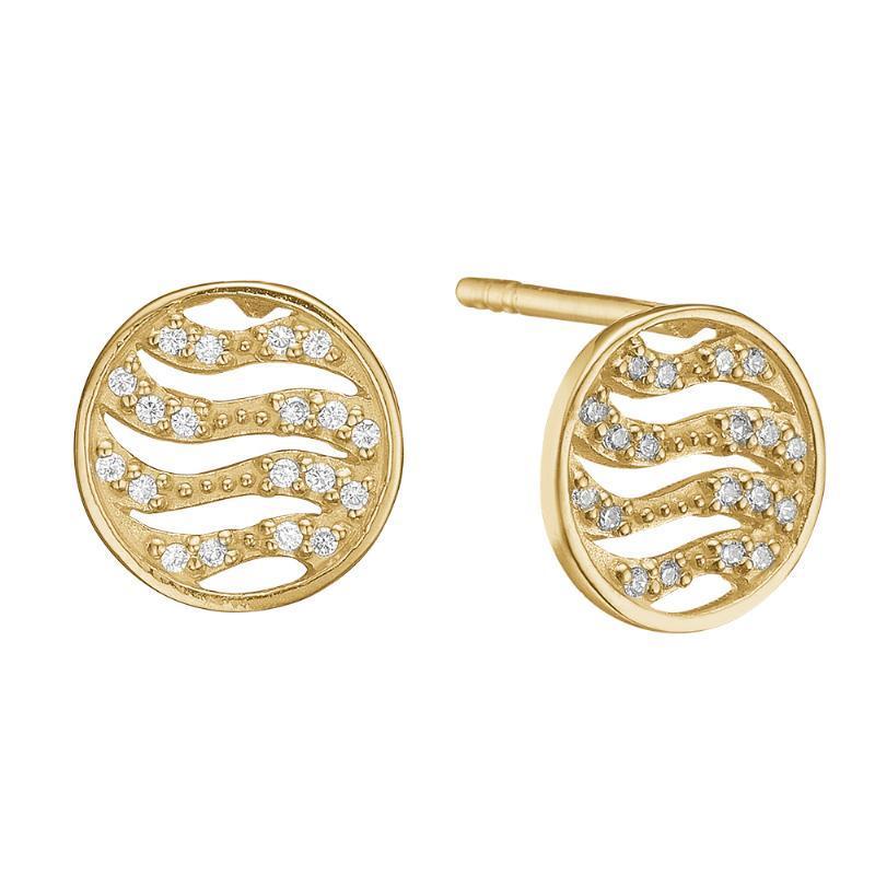 8 Kt Aagaard Bølge Øreringe - 1671-g8-16