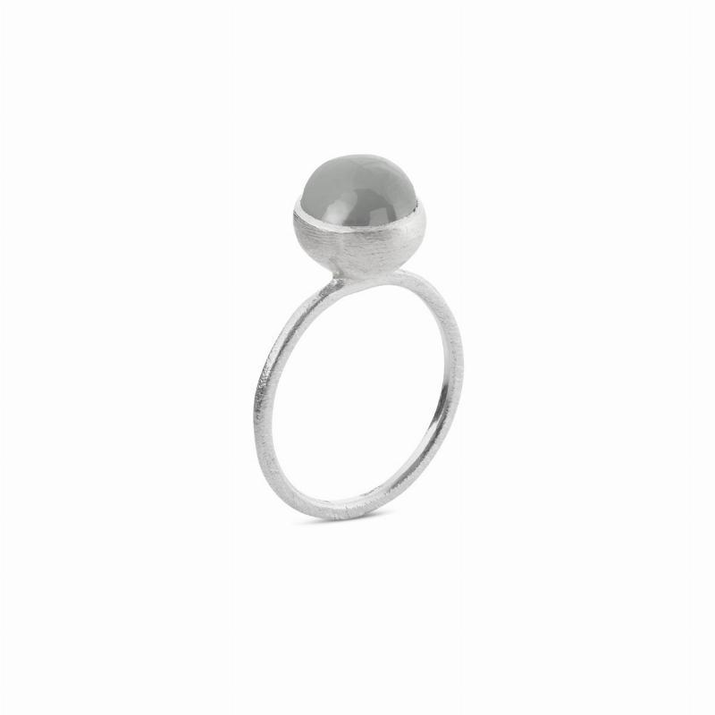 Susanne Friis Bjørner Sølvring med Grå Månesten 52