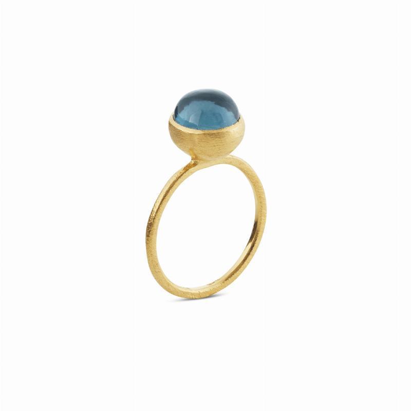 Susanne Friis Bjørner Forgyldt Ring - London Blue 56