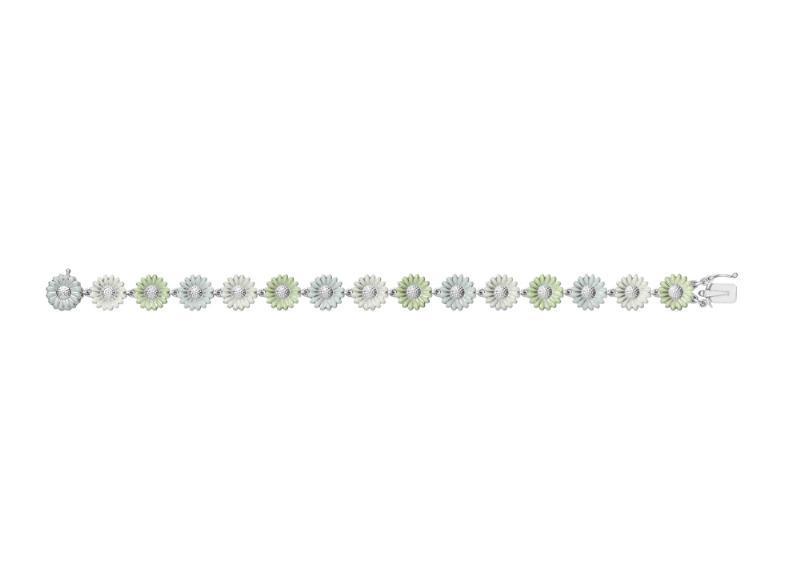 Georg Jensen X Stine Goya Daisy Armbånd i Grøn Sølv