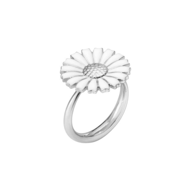 Georg Jensen Daisy Sølv Ring 18 Mm - Hvid 53