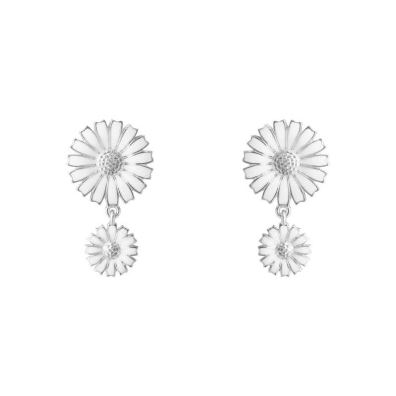 Georg Jensen Daisy Sølv Dobbelt Øreringe
