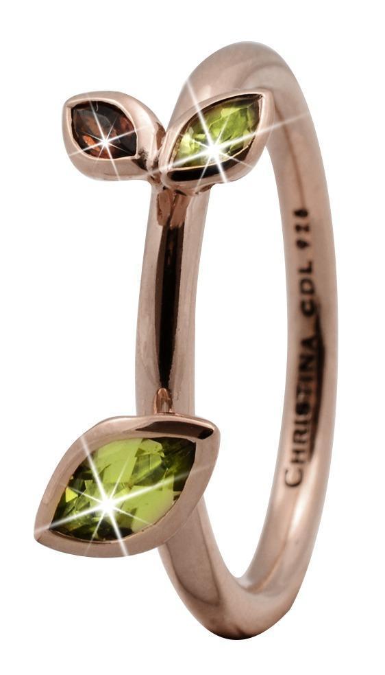 Christina Rose Sølvring med Marquise Blad - Str. 49