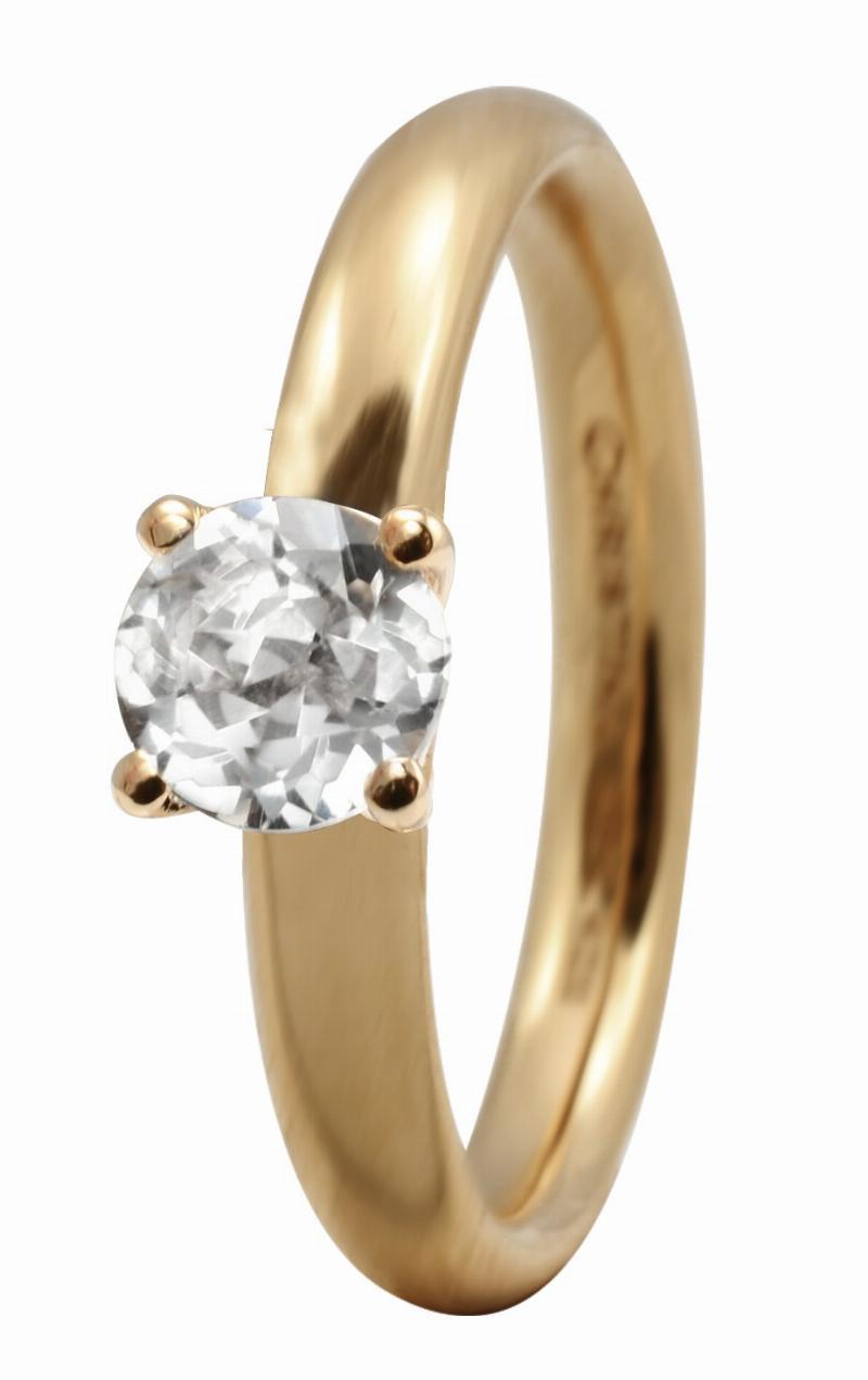 Christina Forgyldt Sølvring med Topaz - Størrelse 49