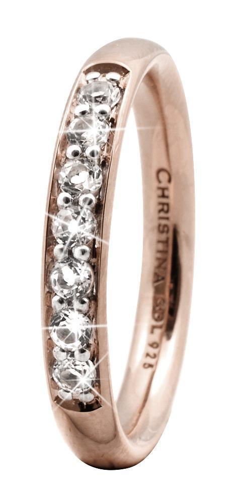 Christina Rose Sølvring Topaz Queen - Størrelse 49