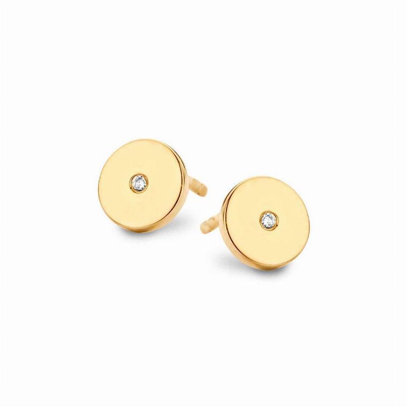 Spirit Icons Pulse Øreringe i Forgyldt Sølv med Diamanter