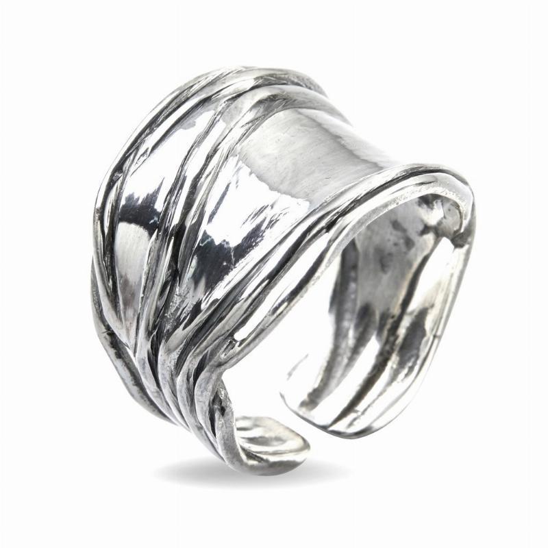 By Birdie Ring Nebula Sølv Slim Poleret 56