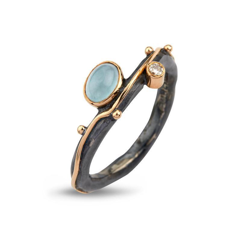By Birdie Louise Ring i Aquamarin - 55