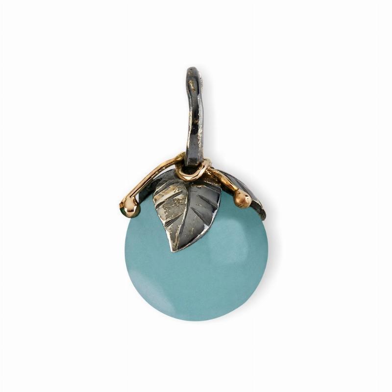 By Birdie Urban Leaf Vedhæng Aquamarin 12mm