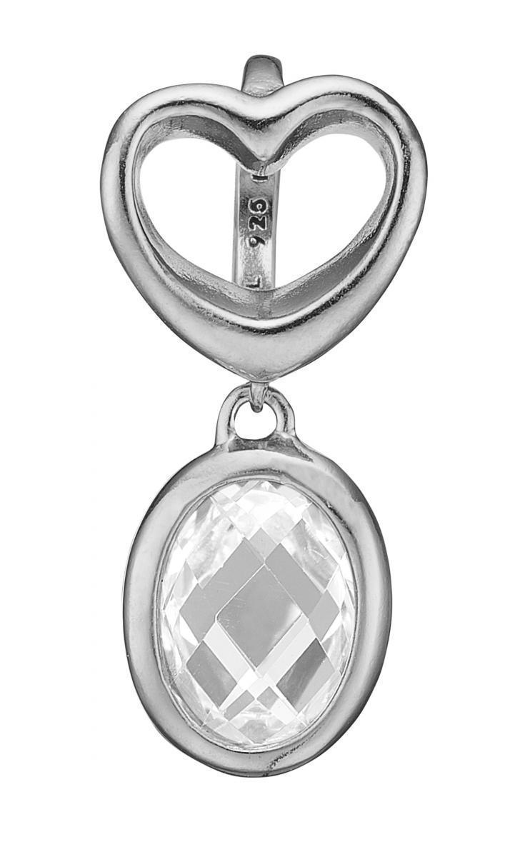Christina Åben Hjerte Krystal Sølv Charm - 610-s63white