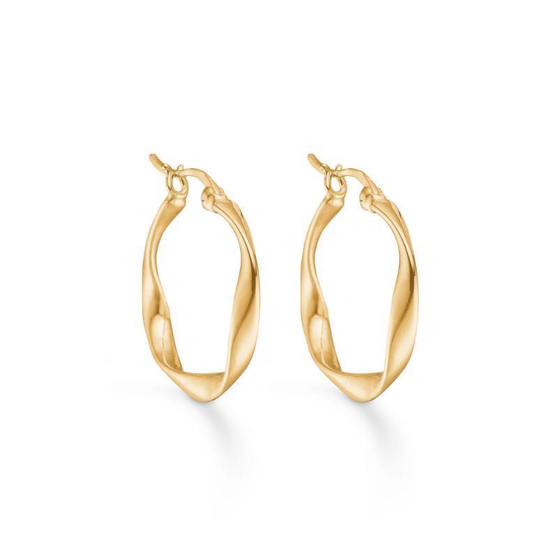 Mads Z Forgyldte Curved Hoops Øreringe - 8210352
