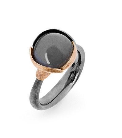 Ole Lynggaard Lotus Ring Str 2 med Grå Månesten