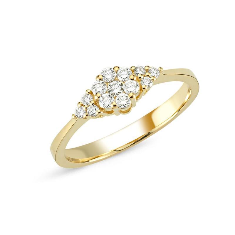 Nuran Lilja Ring - 14 kt guld, 0,30 ct, str. 55