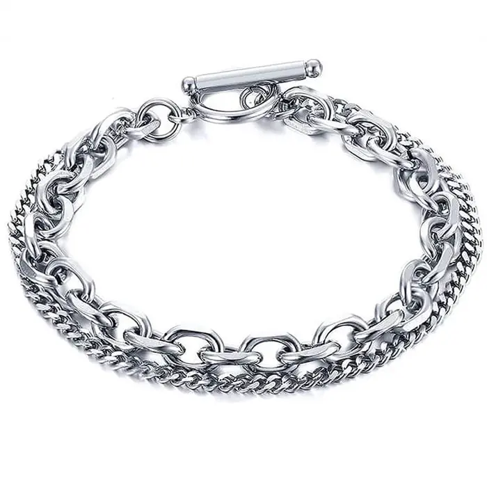 Dobbelt Armbånd i Rustfrit Stål