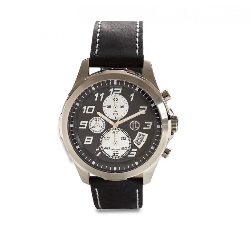 Herreur med Sort Læderrem fra Jeweltime