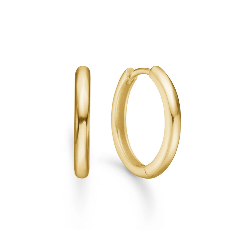 Klassiske 18mm Forgyldte Creoler i 18k