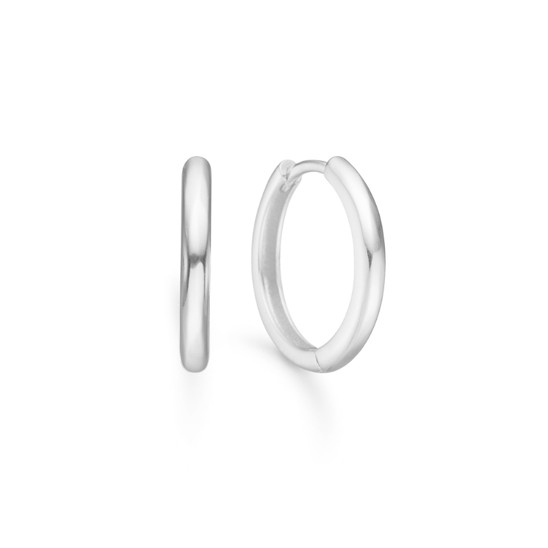 Klassiske 12mm Creoler i 925 Sølv
