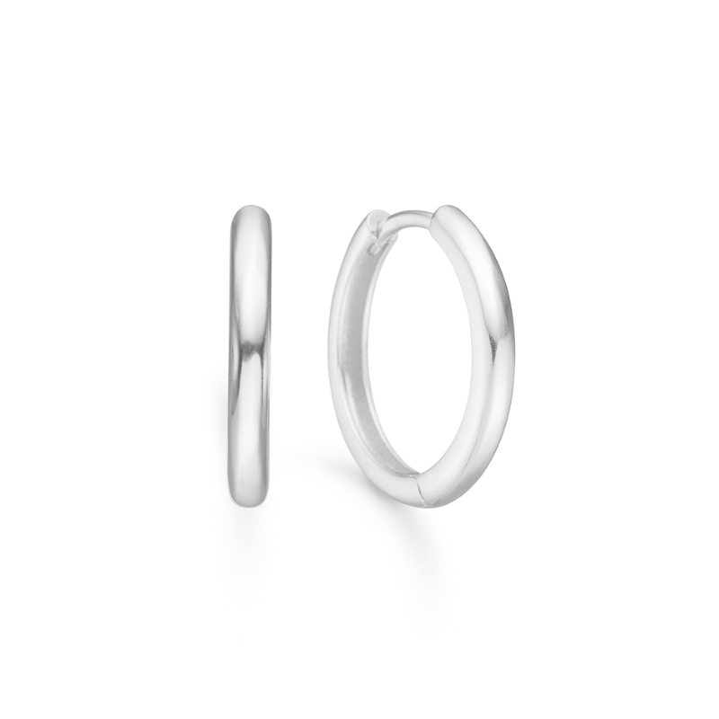 Klassiske 14mm Creoler i 925 Sølv