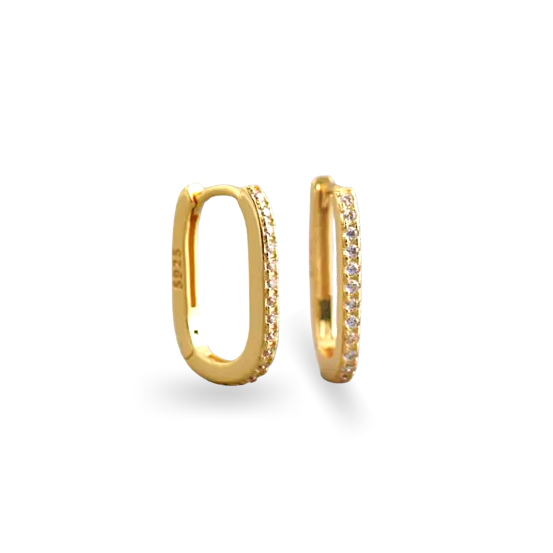 Crystal Hoops 18k Forgyldt