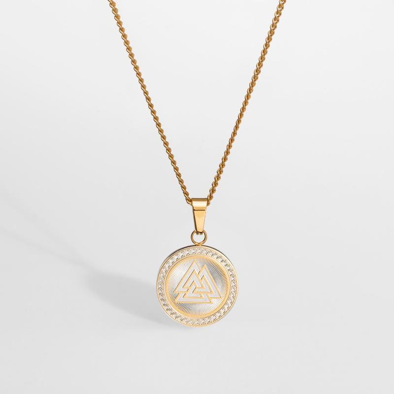 Valknut Halskæde i Guld - 60 cm til Herre