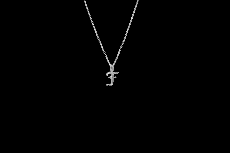 Ix F Bogstav Charm i Sølv