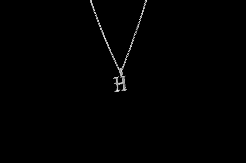 Ix H Bogstav Charms i Sølv