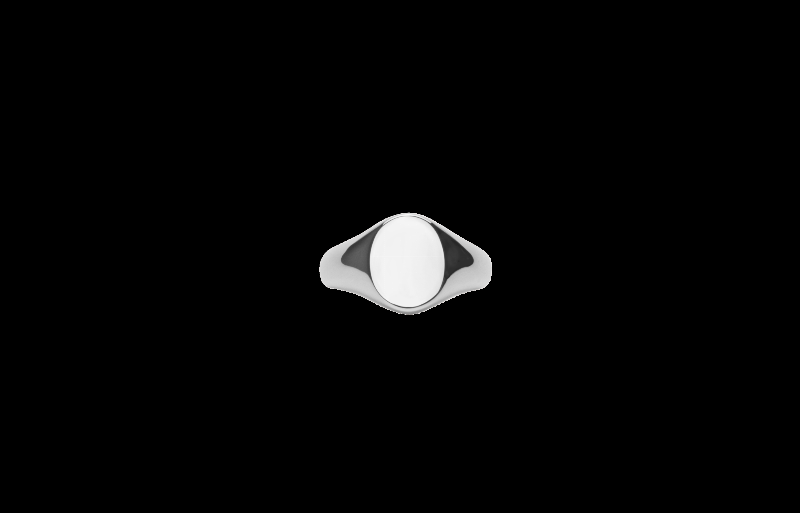 Ix Mini Oval Signetring i Sølv