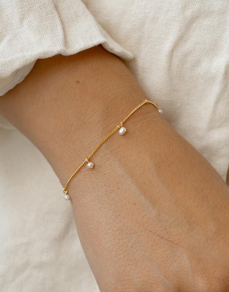 Nala - Perlearmbånd i Guld