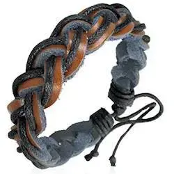 Mode Armbånd i Bomulds- og Læderkombination