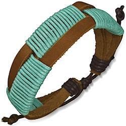 Turkis Flettet Bomulds Læderarmbånd