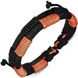 Orange Læderarmbånd til Mænd og Kvinder