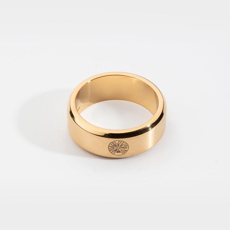 Siempre Vegvisir Band - Guldtonet Ring - Str 6 - Herre - Northern Legacy