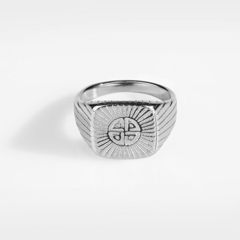 Knot Signature Sølvtonet Herre Ring - Str 6