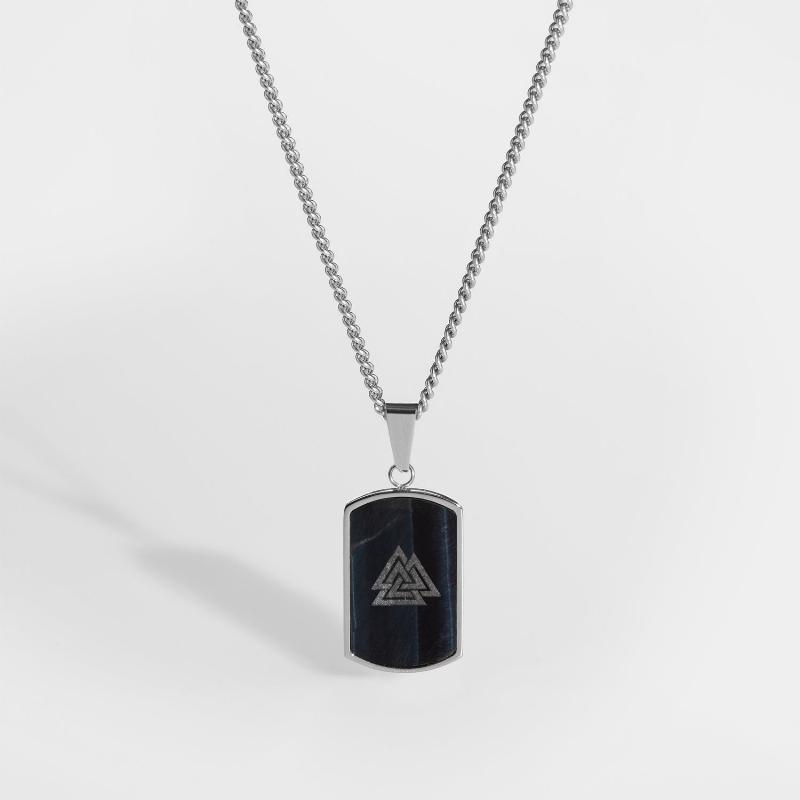 Valknut Halskæde i Sølv - 60 cm til Herre