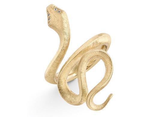 Ole Lynggaard 18 K Snake Ring med 4 Brilletter 57