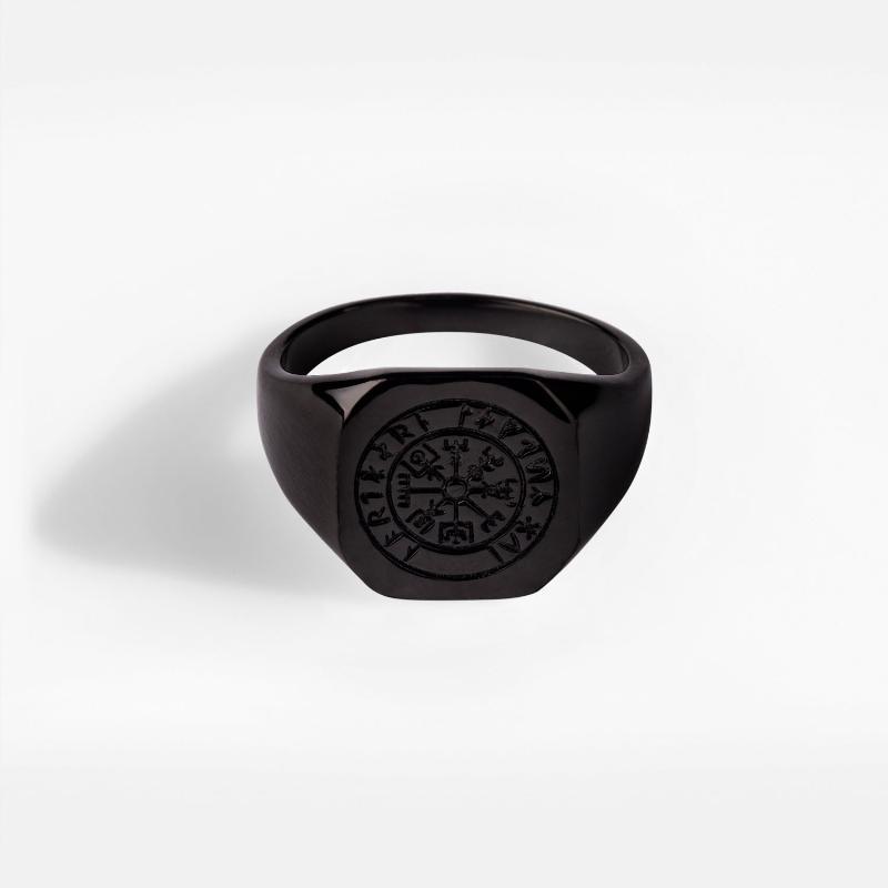 Vegvisir Signatur - Sort Ring - Herre Str 6