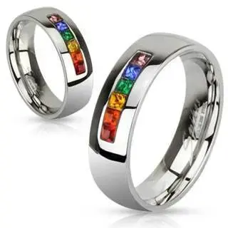 Farverig CZ Ring