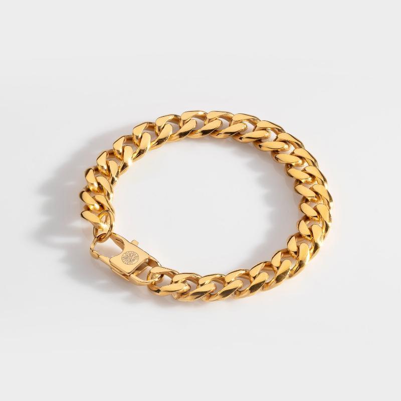 Sekvens Armbånd - Guldtonet - M - 2032 Cm - Herre