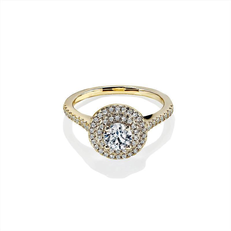 Oxford Dobbelt Rund Ring i Guld