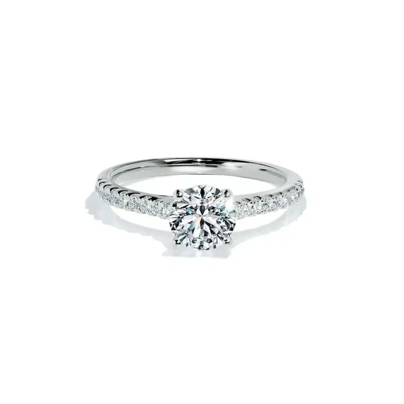 Love Solitaire Safir Og Diamant Forlovelsesring I Hvidguld