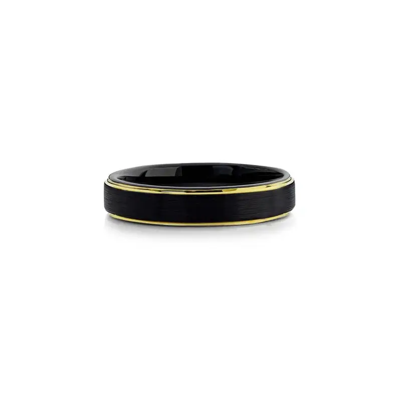 Tungstenring i Sort og Guld