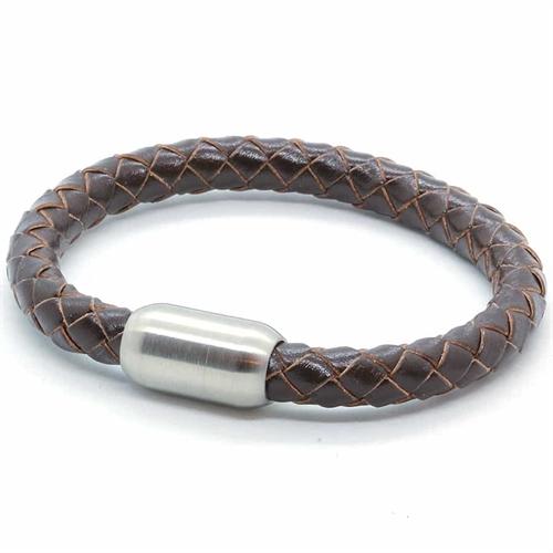 Mørkebrun Læderarmbånd i Ko læder