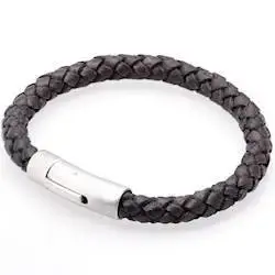 Mørkebrun 8mm Læderbolo Armbånd