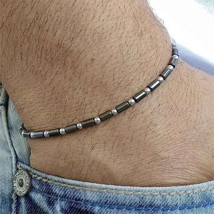 Simpz Hamatit Armbånd med 4 mm Perler