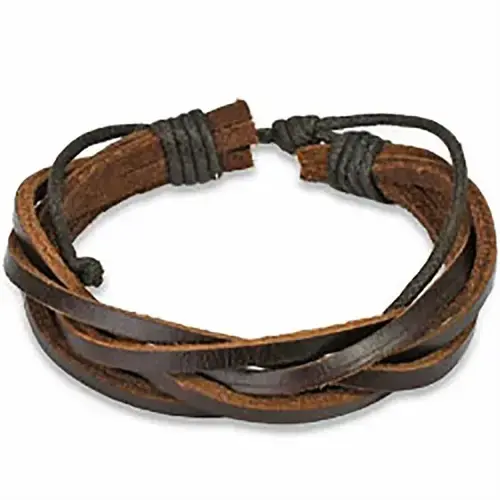 Stilfuldt Brunt Læderarmbånd