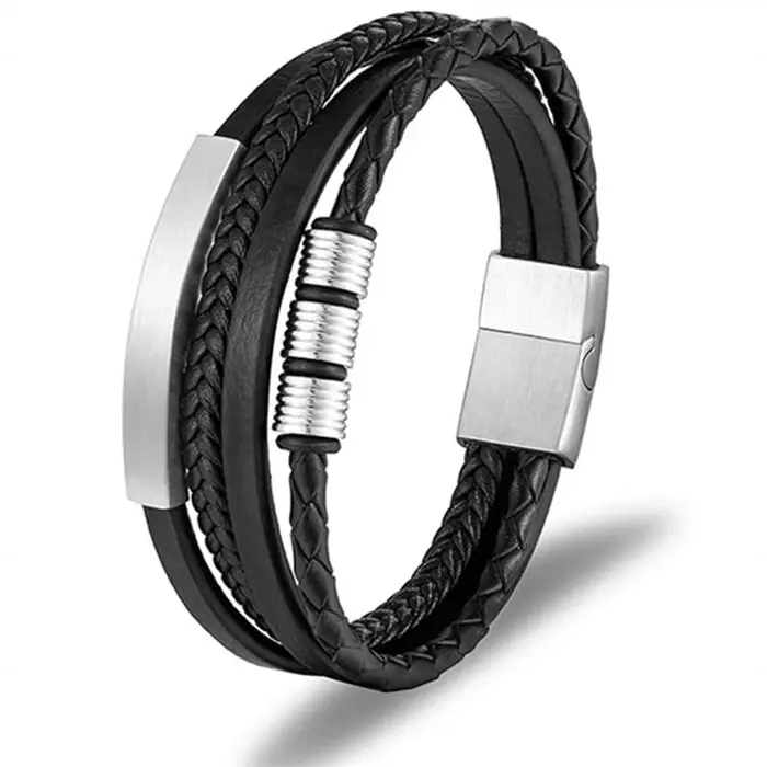 Kalaz Armbånd I Læder Og Stål