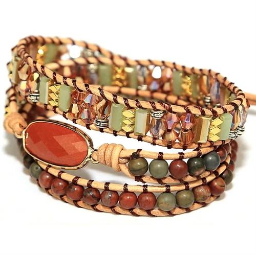 Vintage Orange Wrap Armbånd fra Laborite