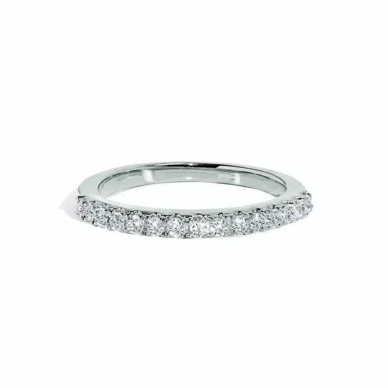 Diamantbelagt Alliancering i Hvidguld